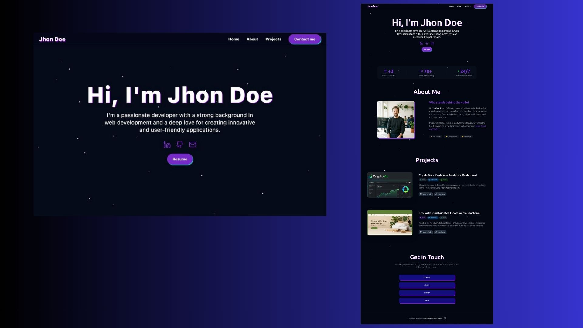 Imagen del proyecto Portfolio developers astro